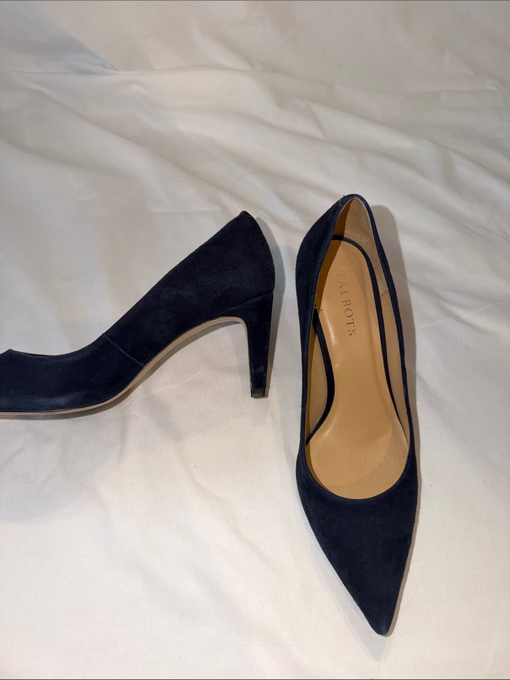 Talbots Navy Suede Pointed Pump - Picture 3 of 7